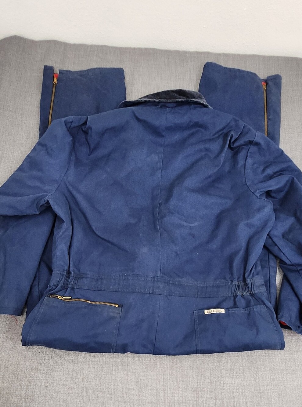 Vintage Walls Blue Blizard Pruf Made In USA Zip Up Bib/ Insulated Suit. XL REG. - Picture 9 of 14
